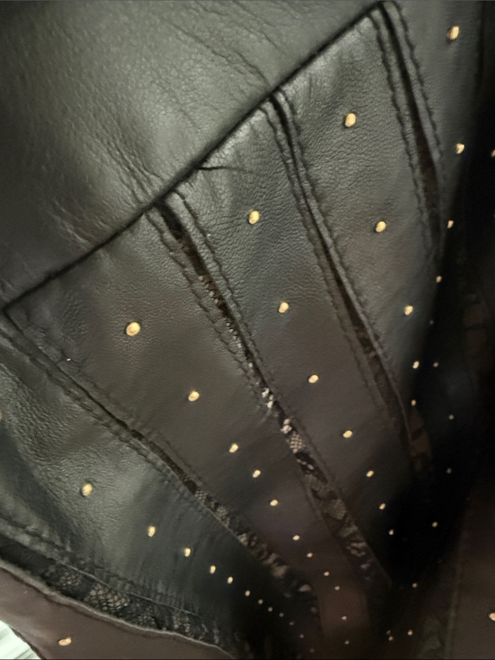 Alice + Olivia Black Pleated leather and Lace Midi Skirt with Stud Accents - Picture 13 of 15